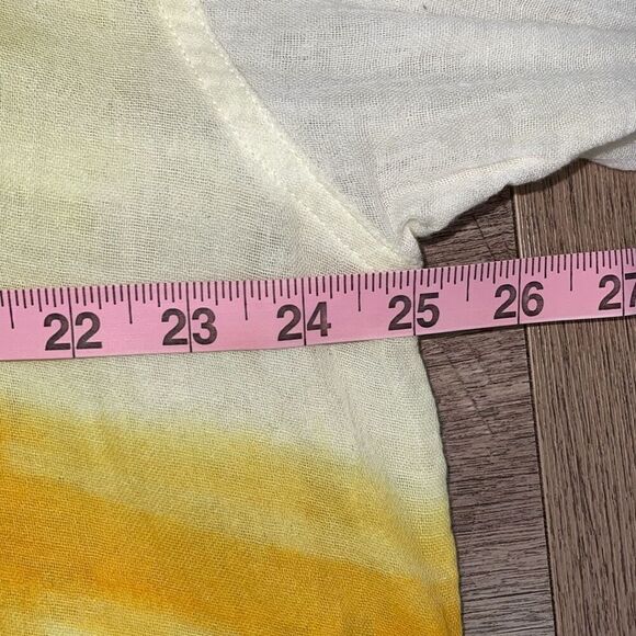 We The Free Womens Washed Away Windowpane Tie Dye Button Up Shirt Yellow Small - Picture 9 of 10